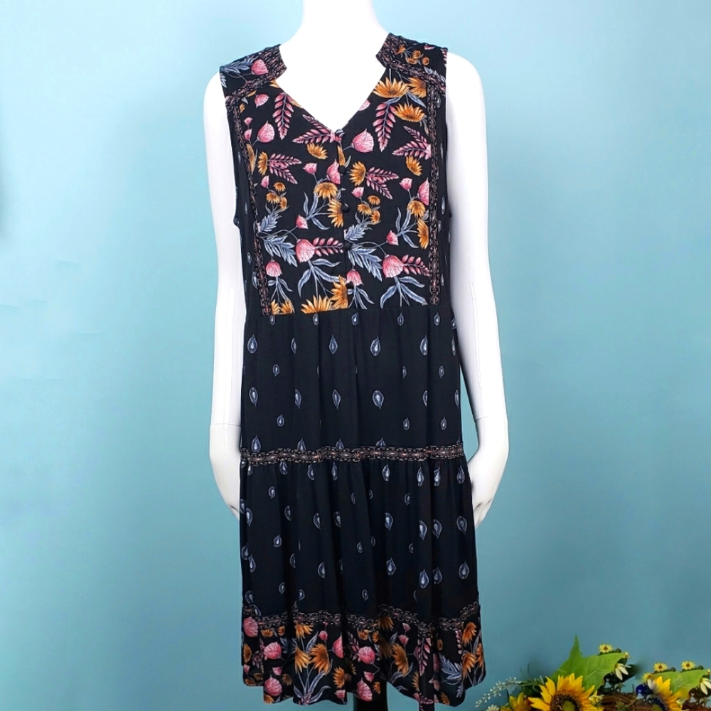 Style & Co | Sleeveless Floral Lined Dress Size L